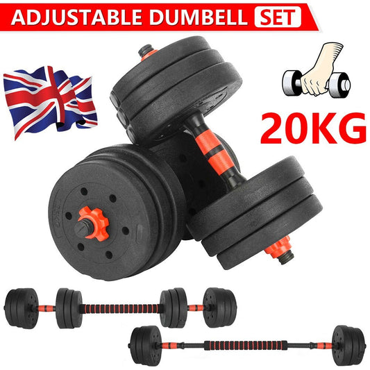 20Kg Fitness Dumbbells Pair of Weights Barbell Dumbbell Body Building Weight Set
